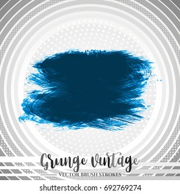 Blue brush stroke and texture. Grunge vector abstract hand - painted element. Underline and border design.