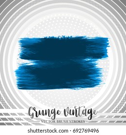 Blue brush stroke and texture. Grunge vector abstract hand - painted element. Underline and border design.