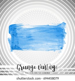 Blue brush stroke and texture. Grunge vector abstract hand - painted element. Underline and border design.
