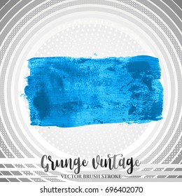 Blue brush stroke and texture. Grunge vector abstract hand - painted element. Underline and border design.