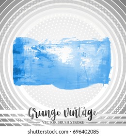 Blue brush stroke and texture. Grunge vector abstract hand - painted element. Underline and border design.