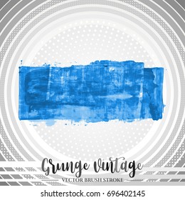 Blue brush stroke and texture. Grunge vector abstract hand - painted element. Underline and border design.