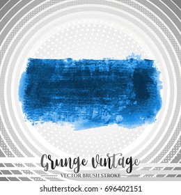 Blue brush stroke and texture. Grunge vector abstract hand - painted element. Underline and border design.
