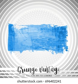 Blue brush stroke and texture. Grunge vector abstract hand - painted element. Underline and border design.