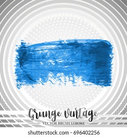 Blue brush stroke and texture. Grunge vector abstract hand - painted element. Underline and border design.