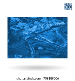 Blue brush stroke and texture. Grunge vector abstract hand - painted element. Underline and border design.