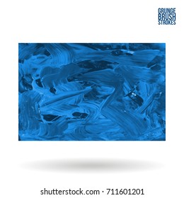 Blue brush stroke and texture. Grunge vector abstract hand - painted element. Underline and border design.