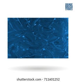 Blue brush stroke and texture. Grunge vector abstract hand - painted element. Underline and border design.