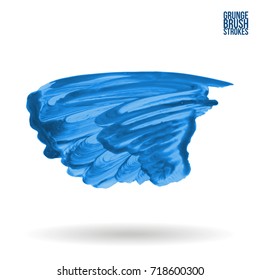 Blue brush stroke and texture. Grunge vector abstract hand - painted element. Underline and border design.