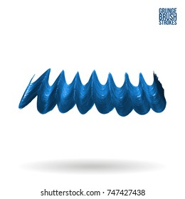 Blue brush stroke and texture. Grunge vector abstract hand - painted element. Underline and border design.