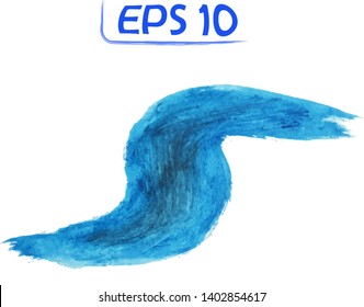 Blue brush strokes.  Transparent background. High resolution