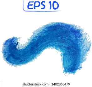 Blue brush strokes.  Transparent background. High resolution