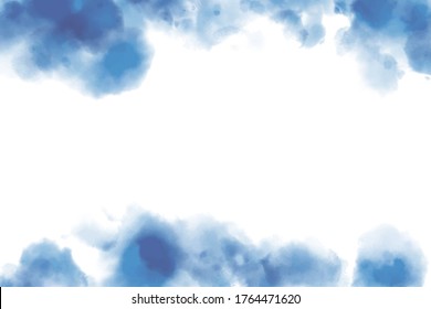 fondo pintado con pincel azul. Pintura con acuarela de pincel.