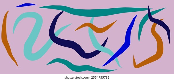 blue Brushstroke doodle. Seamless Texture for Curtains, Prints, Tablecloths. Bright Seamless Ornaments in Trendy Colors. pink Background blur effect