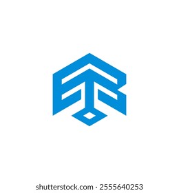 Blue BT B T Monogram with Circuit Technology Logo Design Vector