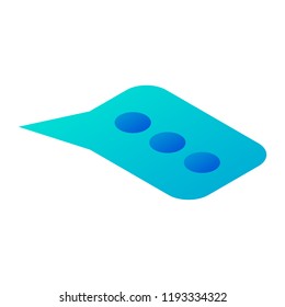 Blue bubble chat icon. Isometric of blue bubble chat vector icon for web design isolated on white background