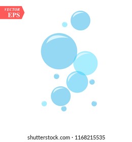Blue Bubble icon isolated on white background. Soap or water icon Vector art.