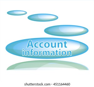 Blue bubble icon with reflection on a white background with the inscription