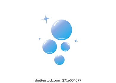 Blue Bubble Icon Symbol Isolated On White Background