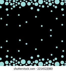 Blue Bubble Polka Dot Pattern On Black Background