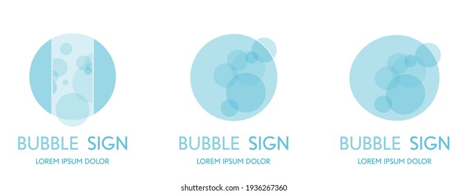 blue bubble sign logo collection