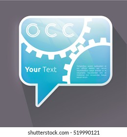 Blue Bubble Speech with Clockwork Textures