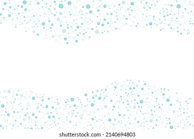 Blue bubble wave frame on the white background.