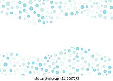 Blue bubble wave frame on the white background.