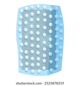 Envoltura de burbuja azul que protege un paquete frágil durante el envío para garantizar una entrega segura