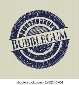 Blue Bubblegum distressed rubber stamp with grunge texture