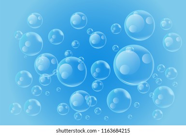 Blue Bubbles Background Vector Design Abstract Stock Vector (Royalty ...