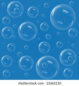 Blue bubbles background, vector illustration