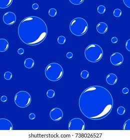 blue bubbles background. vector seamless pattern