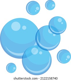 Blue bubbles, illustration, vector on a white background.