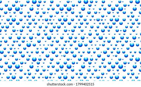 Blue bubbles on white background .Vector seamless pattern. 