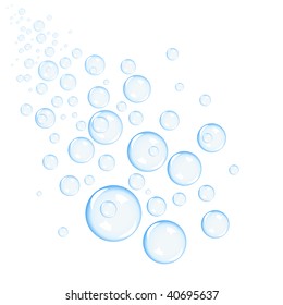 Blue bubbles projection background, vector illustration