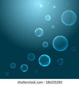 Blue bubbles vector background
