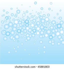 Blue Bubbles Vector Illustration That Looks Like Club Soda Fizz.