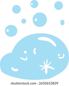 Blue bubbly foam with a star symbol, perfect for hygiene campaigns, kids' visuals, or illustrations of cleanliness and sparkle.