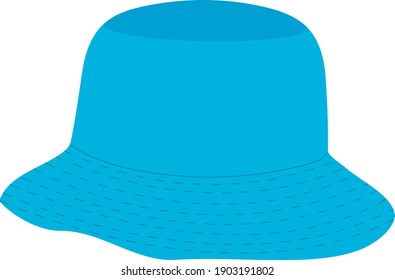 Blue Bucket Hat Vector Art