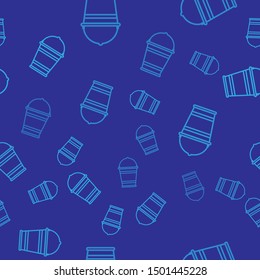 Blue Bucket icon isolated seamless pattern on blue background.  Vector Illustration