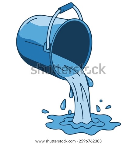 Blue bucket icon isolated vector illustration on white background