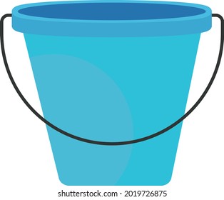 Blue bucket, illustration, vector on a white background
