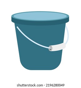 Blue Bucket Vector Emoji Pail Illustration