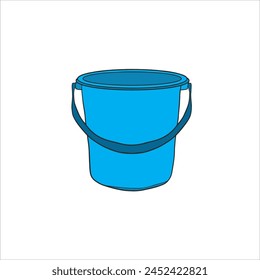 blue bucket vector simple design
