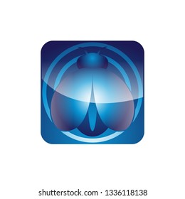 Blue Bug Ladybug Wave Modern Shiny Icon
