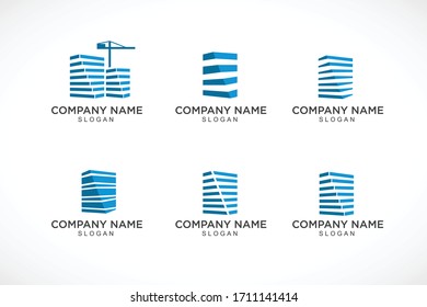 Design-Vektorillustration für blaues Baulogo