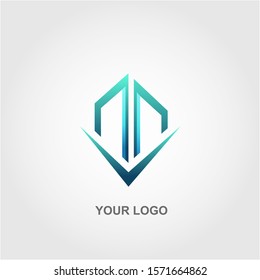 blue building logo template design 
