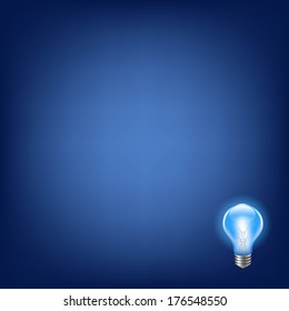 Lâmpada Azul Com Plano De Fundo, Com Malha De Gradiente, Ilustração De Vetor