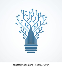 Digital Bulb Logo Information Technologylighting Growth Stock Vector ...